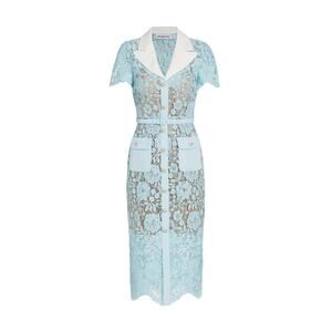 Self-Portrait Cord Lace Belted Midi Dress - 6 - Blue